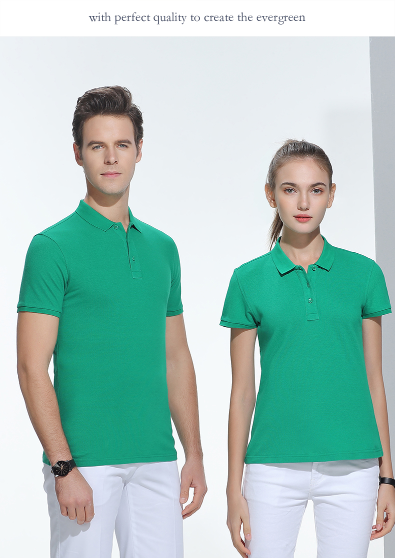 210g 32 count cotton ribbed solid color lapel short sleeve POLO shirt men GT1-2001 men