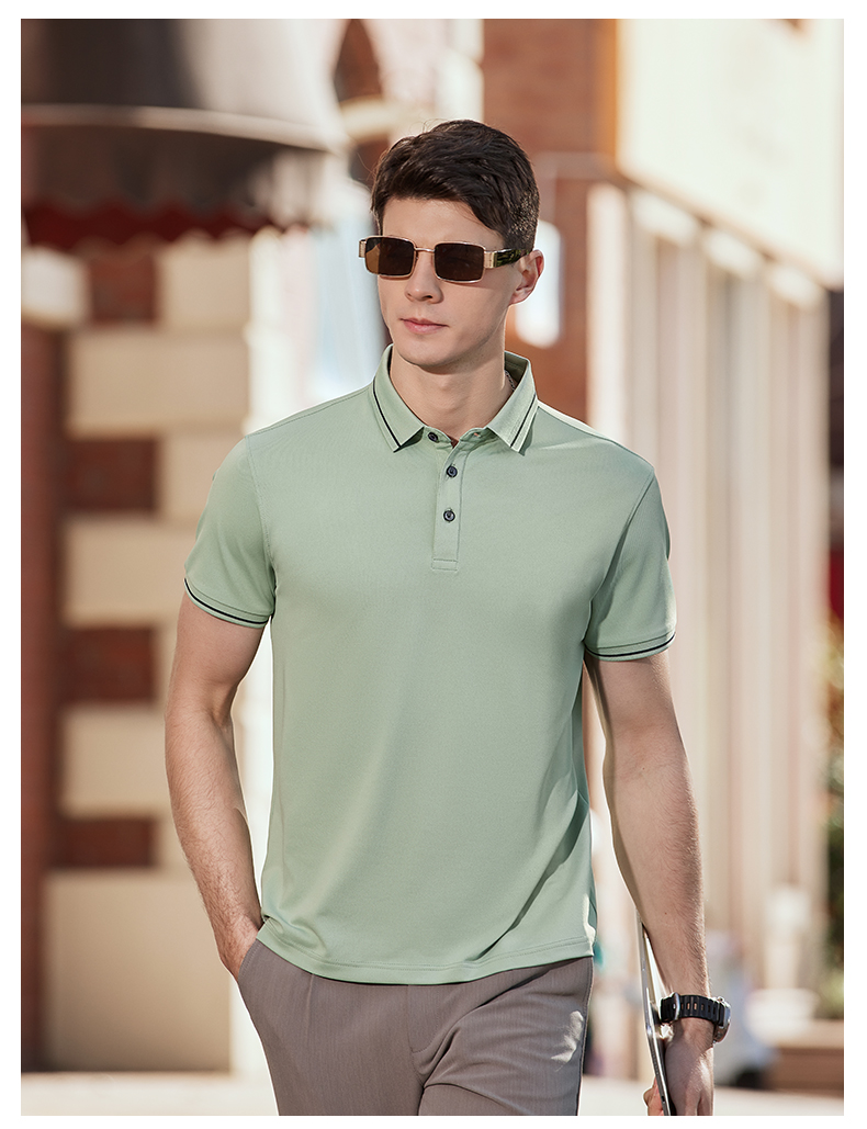 Breathable ice silk anti-cotton lapel POLO shirt H17-191