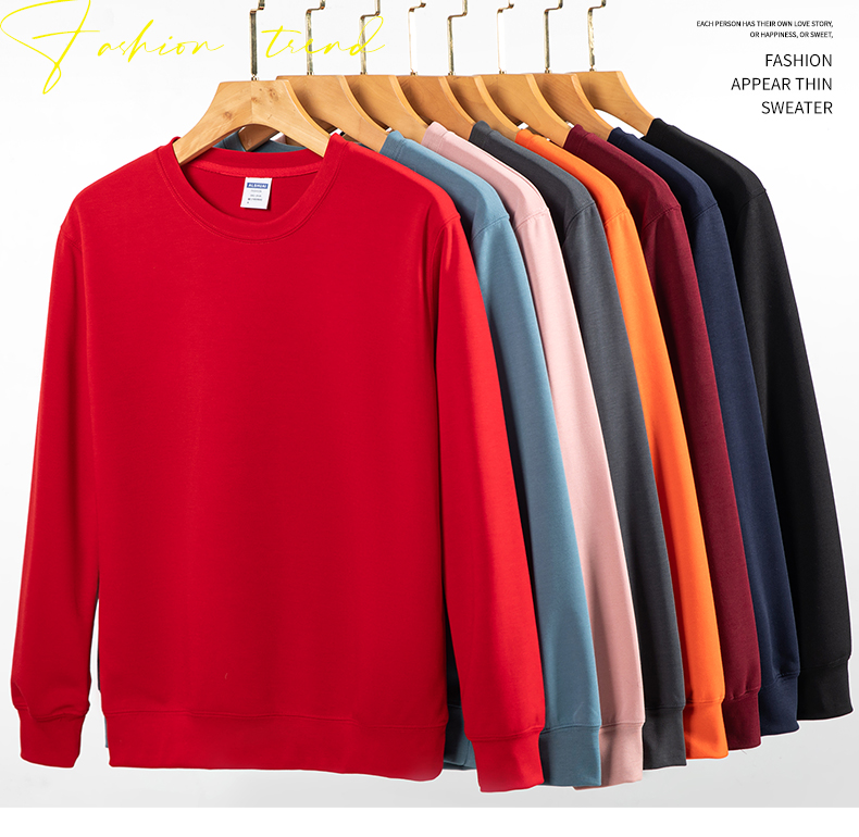 460g American style healthy cotton thin round neck pullover sweatshirt W01-701