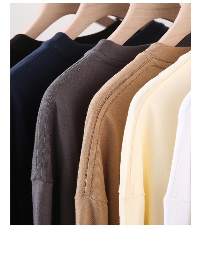 260g heavyweight long-staple cotton round neck long-sleeved T-shirt Z15-703