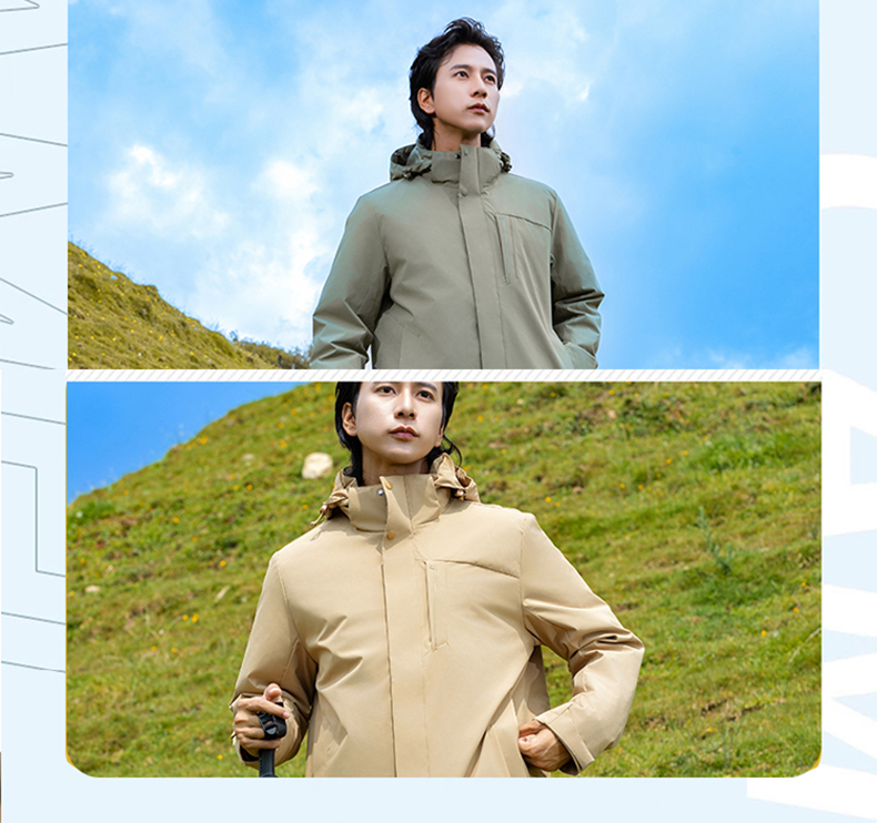 Down liner warm three-in-one jacket for couples KG2-2369 men