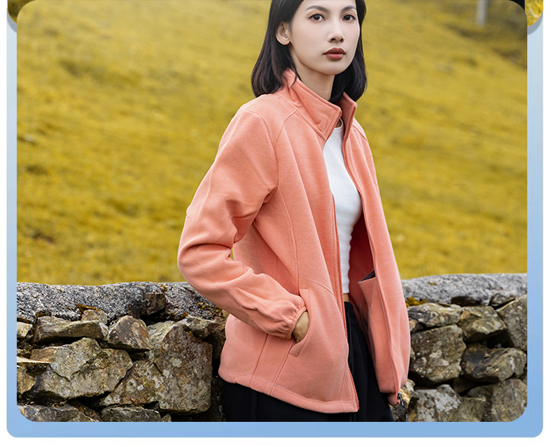 Casual stand collar fleece jacket KG2-3358 for women