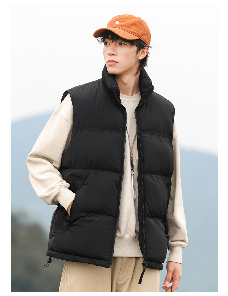 Nylon water-repellent stand-up collar couple down cotton vest KA2-838