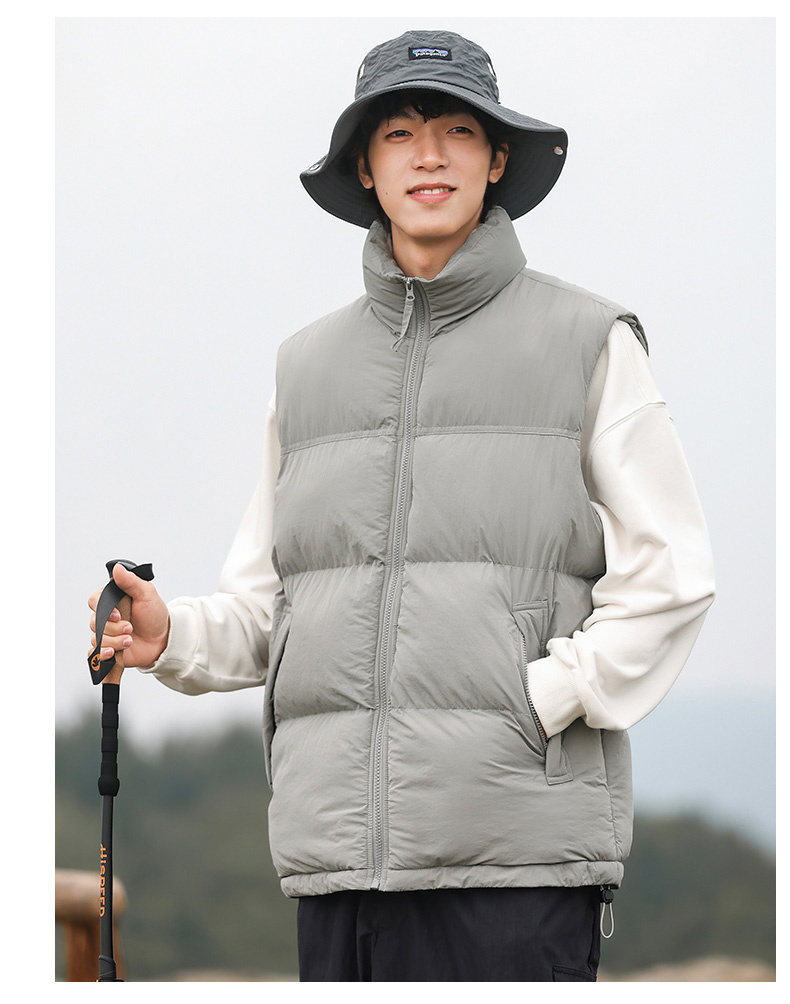 Nylon water-repellent stand-up collar couple down cotton vest KA2-838