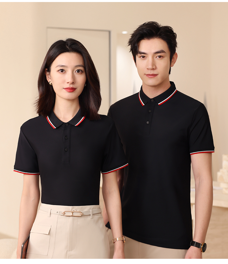 170g Zhengyang series ice silk pique lapel short-sleeved Polo shirt W07-2598