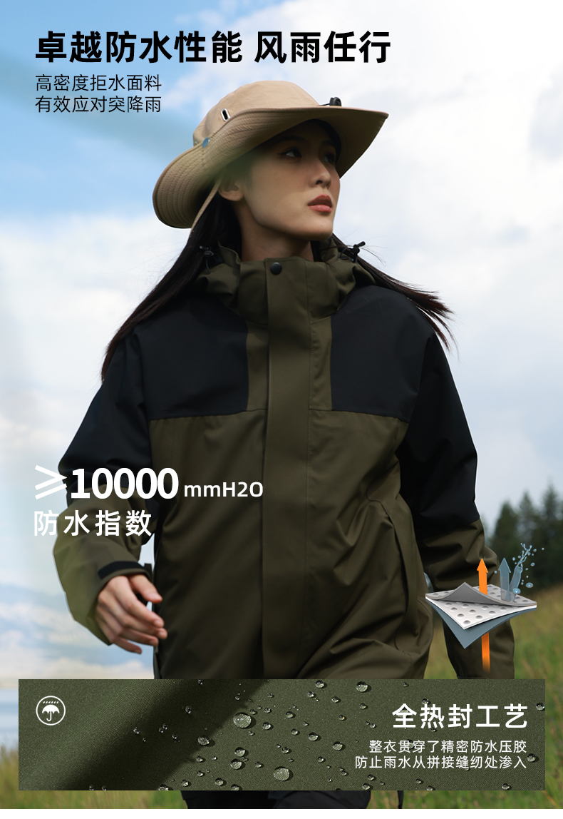 Outdoor men and women three-in-one detachable anti-shock jacket T03-HT24998