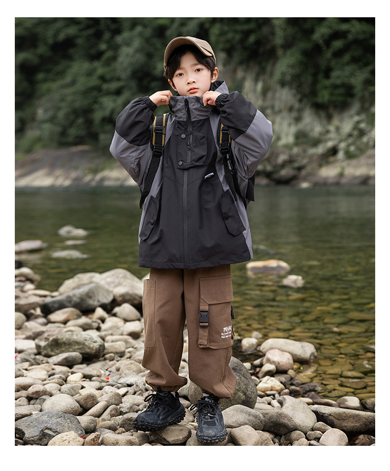 Outdoor polar fleece three-in-one jacket for children 220-BQ1543