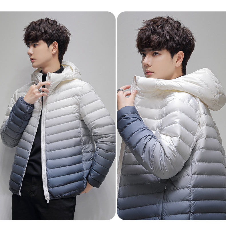 Personalized gradient hooded down jacket KN2-82207