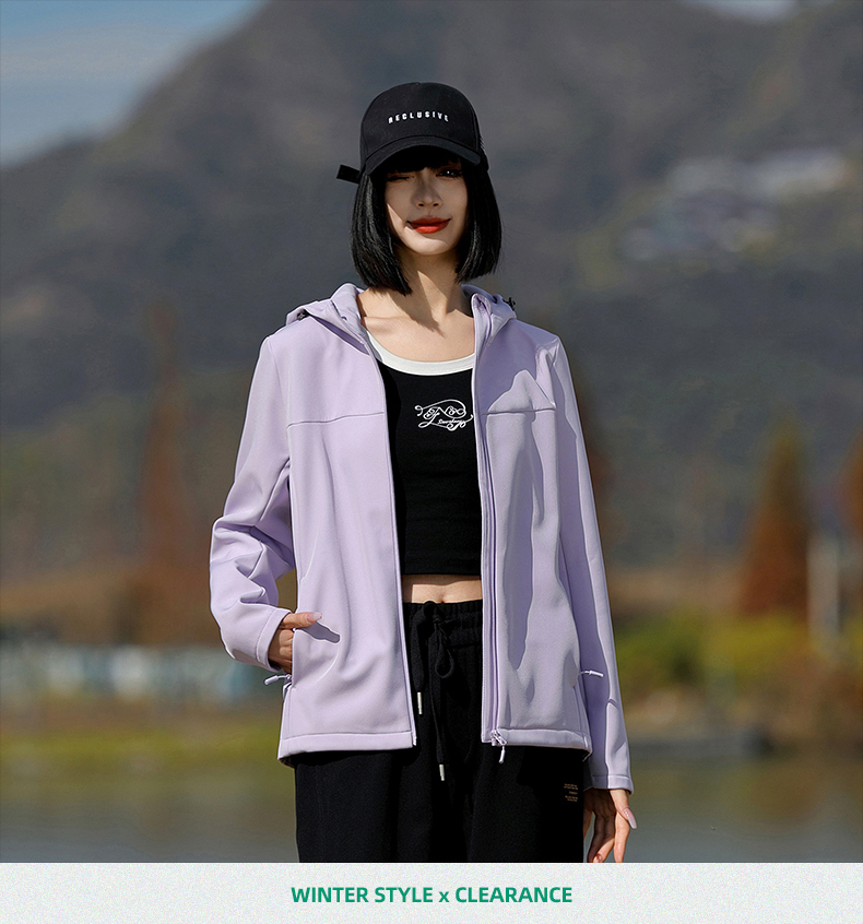 Waterproof single layer fleece soft shell jacket for women KH1-6699