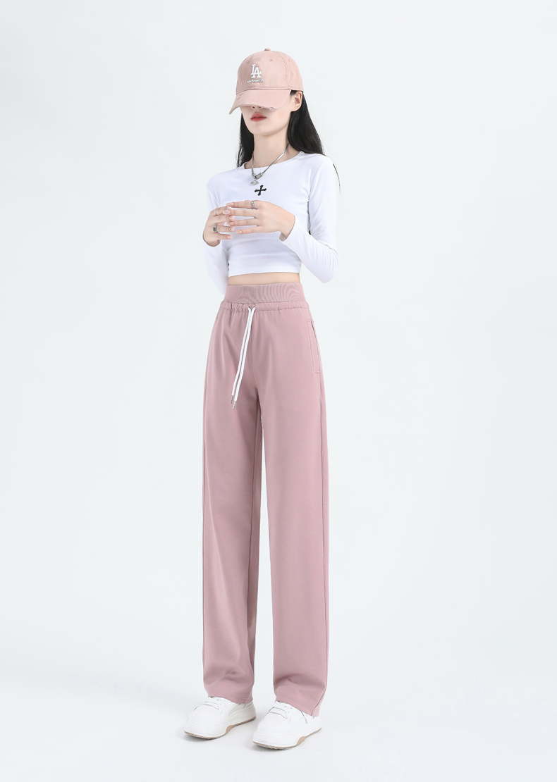 High waist high-grade drape straight pants G32-3019