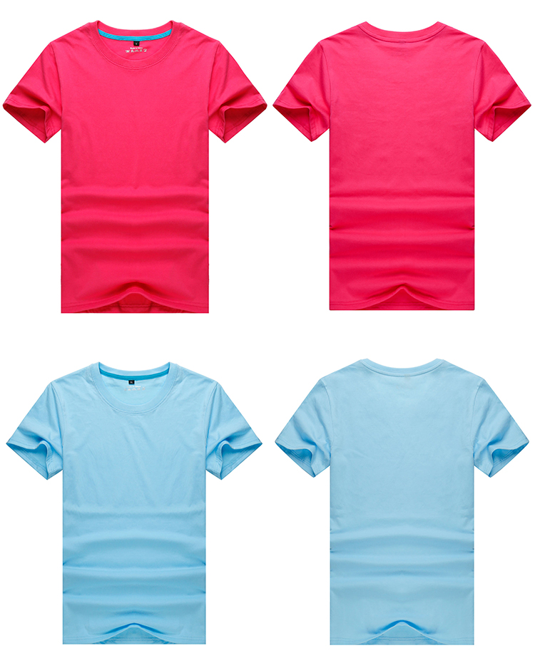 190g combed cotton plain weave round neck short-sleeved T-shirt for adults/children L04-W001