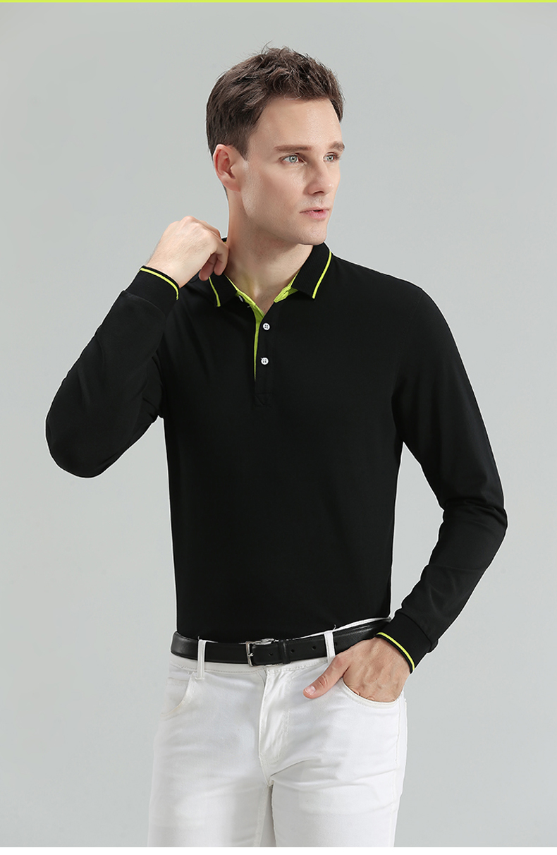 220g long sleeve lapel POLO shirt universal SNS-1878 long