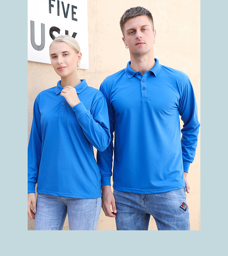 200g eco-friendly cotton lapel long-sleeved POLO shirt H09-20099