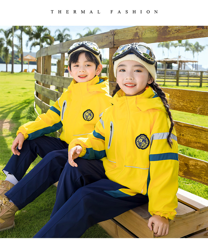 Polar fleece liner outdoor warm jacket children 215-9107 two-piece set (with label)