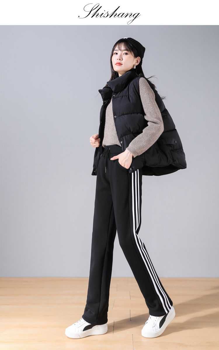 Outerwear autumn and winter straight casual drawstring sports pants for women G32-801014