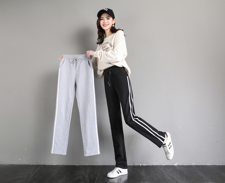 Autumn and winter elastic casual drawstring straight pants for women G32-CR22