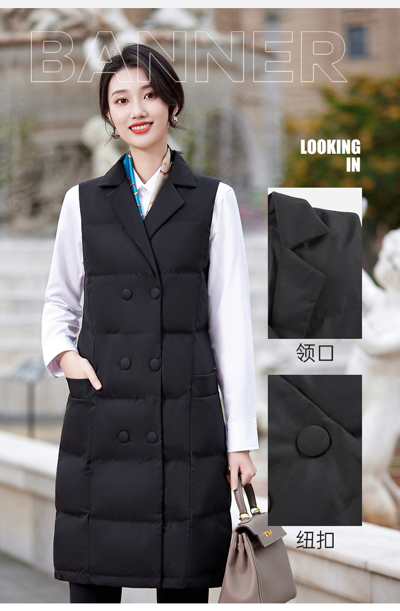 Autumn and winter business sleeveless mid-length cotton coat for women DY7-2322 for women