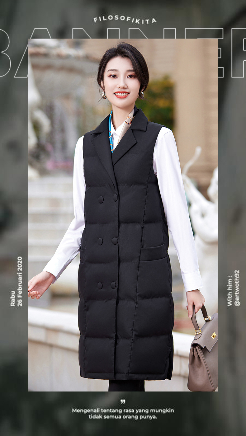 Autumn and winter business sleeveless mid-length cotton coat for women DY7-2322 for women