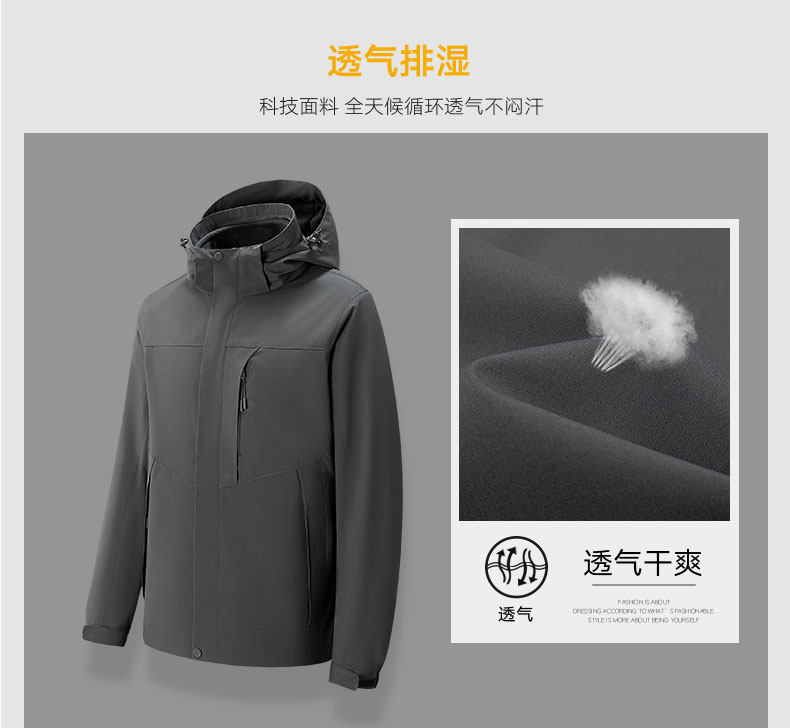 Three-in-one two-piece polar fleece liner business jacket GJ25-F5113