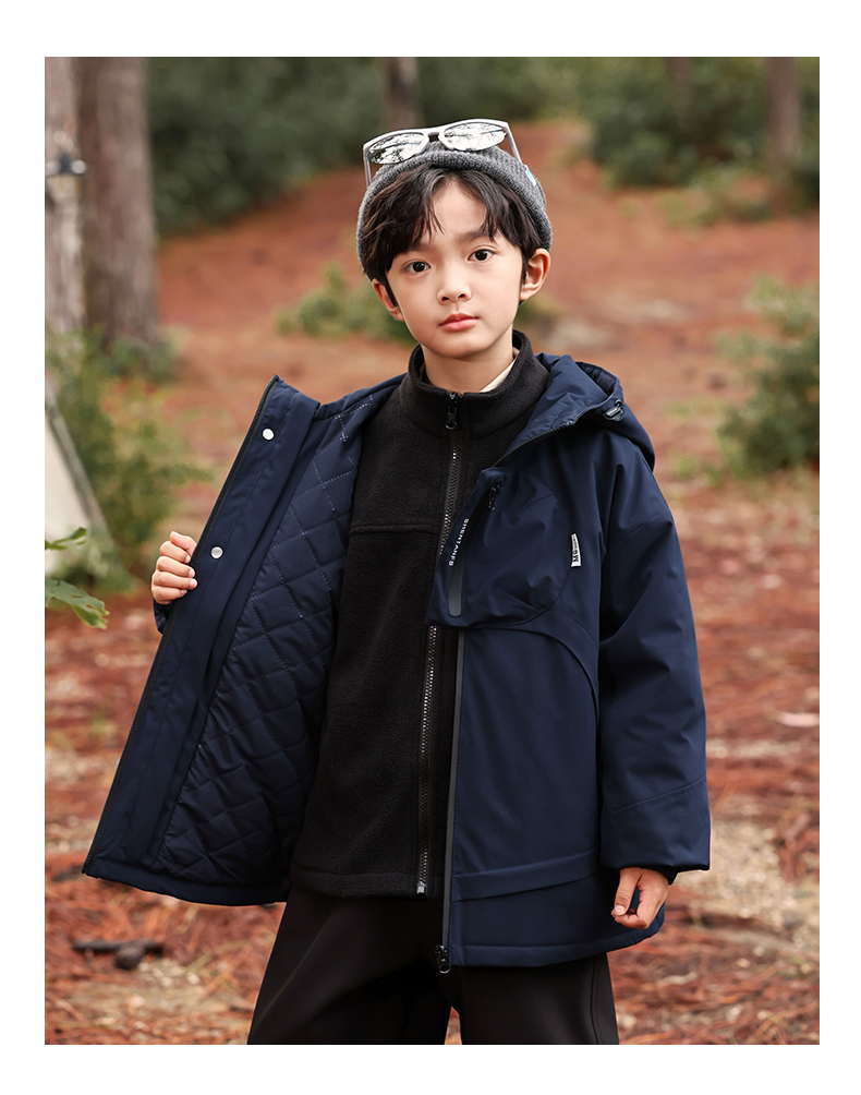 Outdoor down/polar fleece liner 3-in-1 jacket for kids 220-BD1646