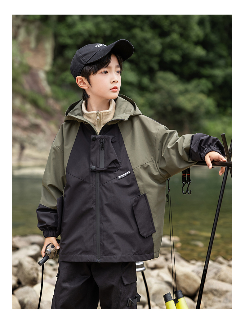 Outdoor polar fleece three-in-one jacket for children 220-BQ1543