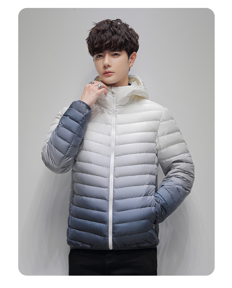 Personalized gradient hooded down jacket KN2-82207