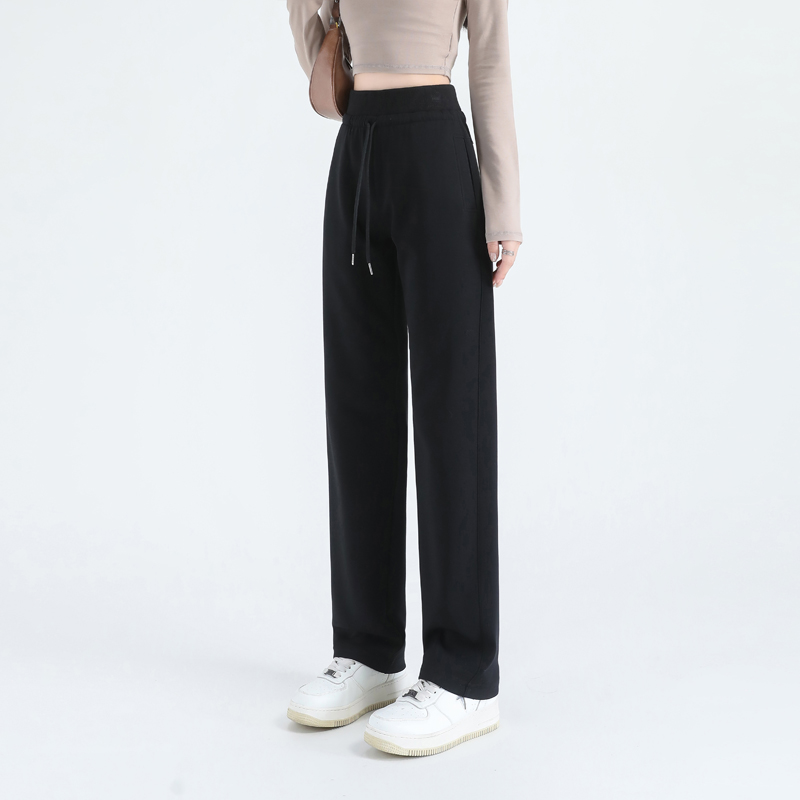 High waist high-grade drape straight pants G32-3019