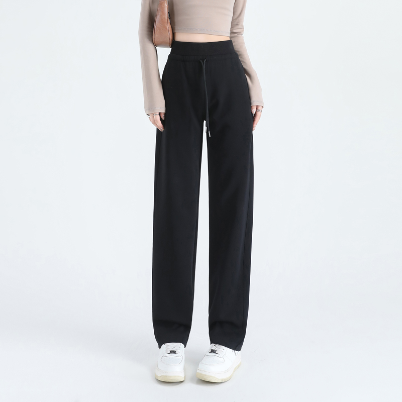 High waist high-grade drape straight pants G32-3019