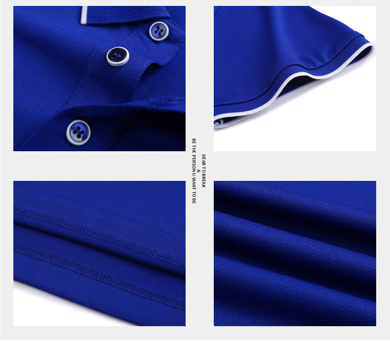 Quick-drying silk color collar lapel short-sleeved POLO shirt universal style GJ22-163