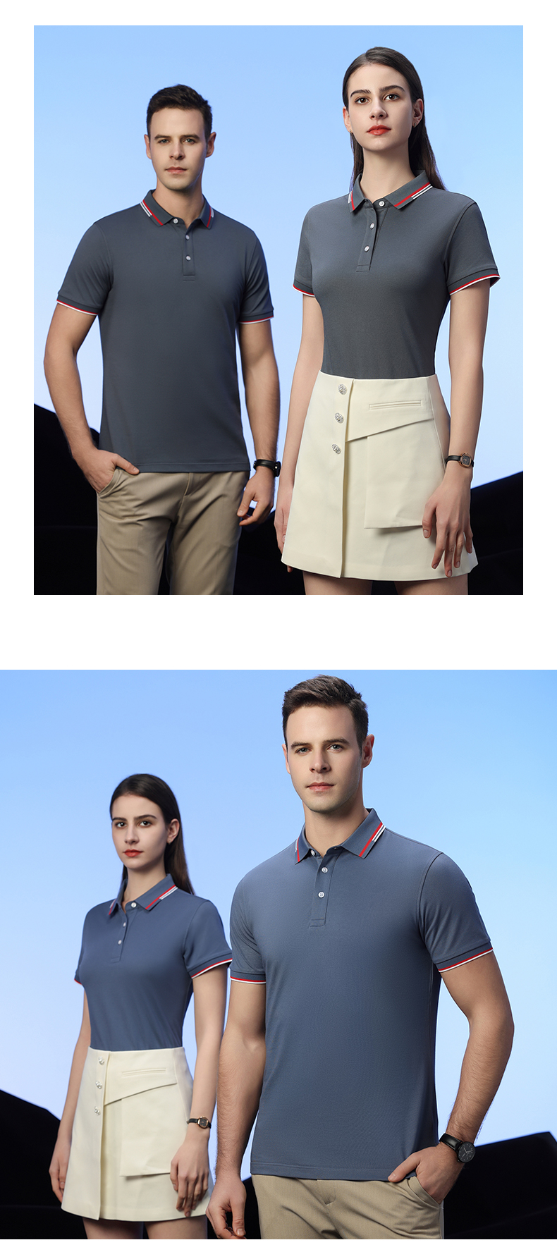 190g 40 count lapel short sleeve POLO shirt universal GT1-33002