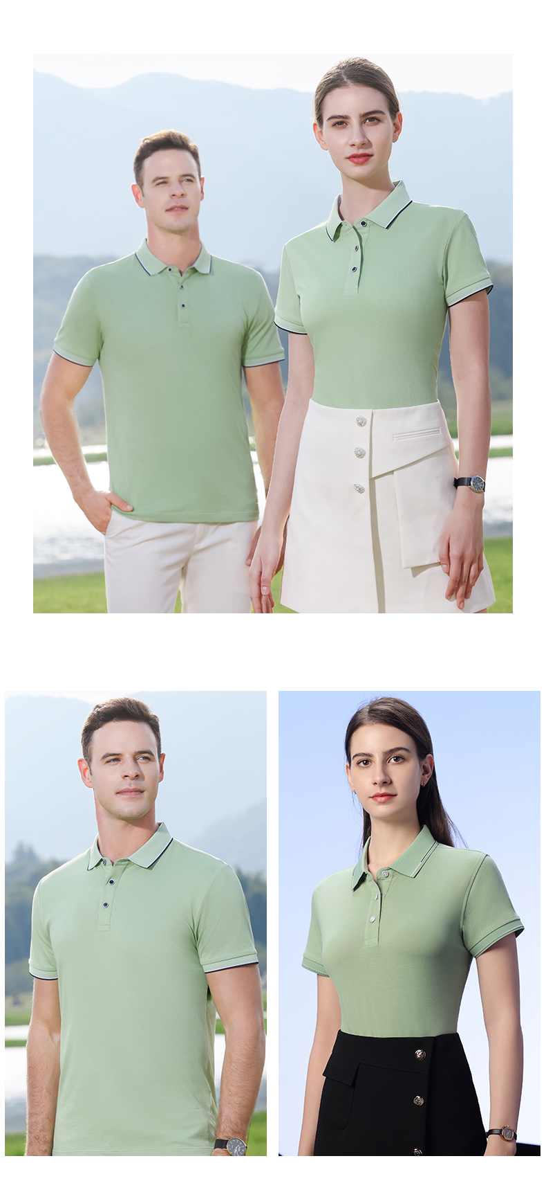 200g 40 antibacterial Aksu cotton lapel short-sleeved POLO shirt general style GT1-33303