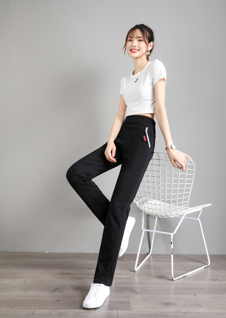 Versatile solid color casual straight pants for women G32-CR610