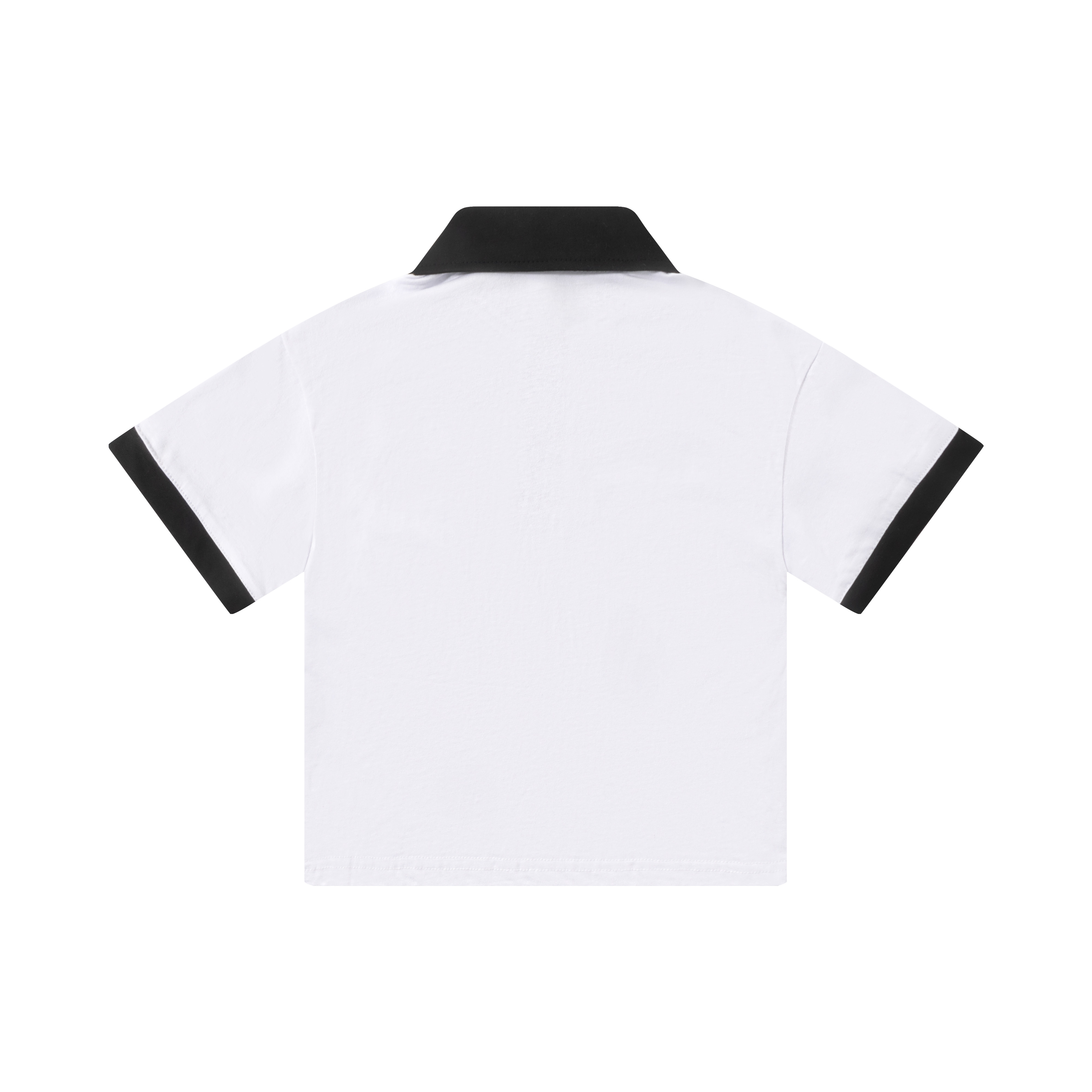 190gins style color matching drop shoulder short sleeve lapel polo shirt children GT4-F05-1