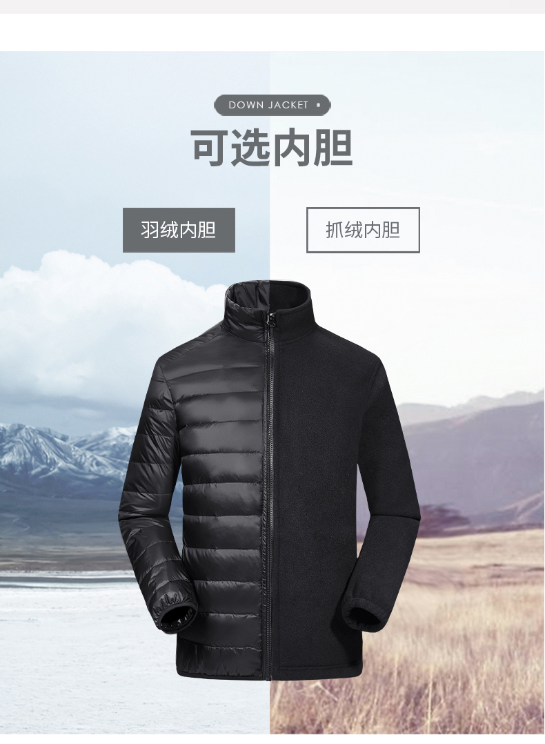 Double liner optional three-in-one jacket for men KL2-8586A