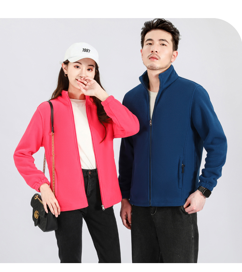 Pure color polar fleece warm fleece jacket for women KN1-901