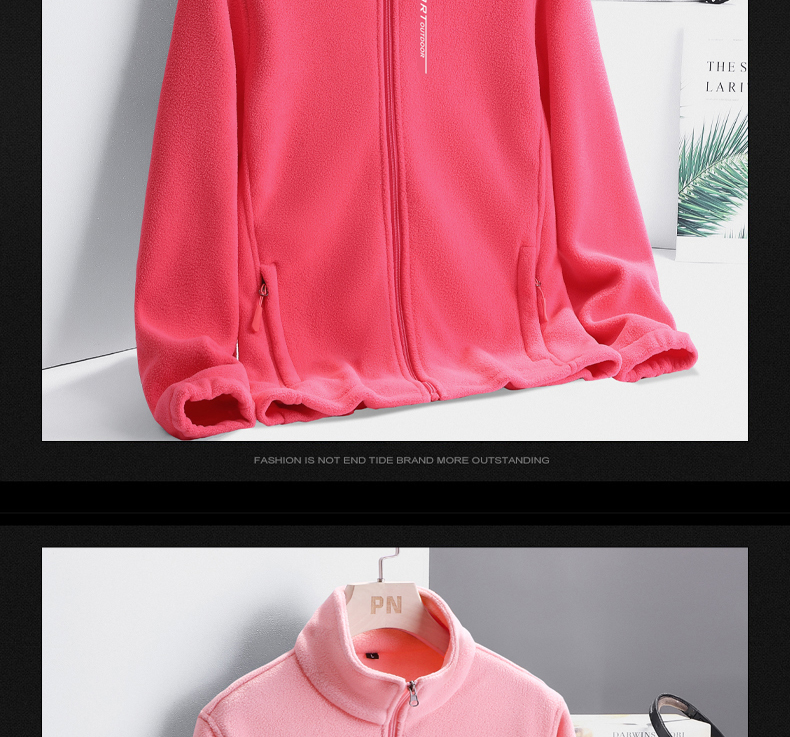 Embroidered fleece warm fleece jacket for women KN1-9166