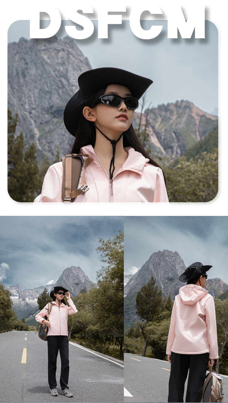 Plush warm lining waterproof soft shell jacket for women KG2-8809