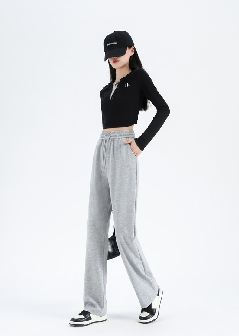 Spring and autumn high waist casual loose slim wide leg pants G32-1301