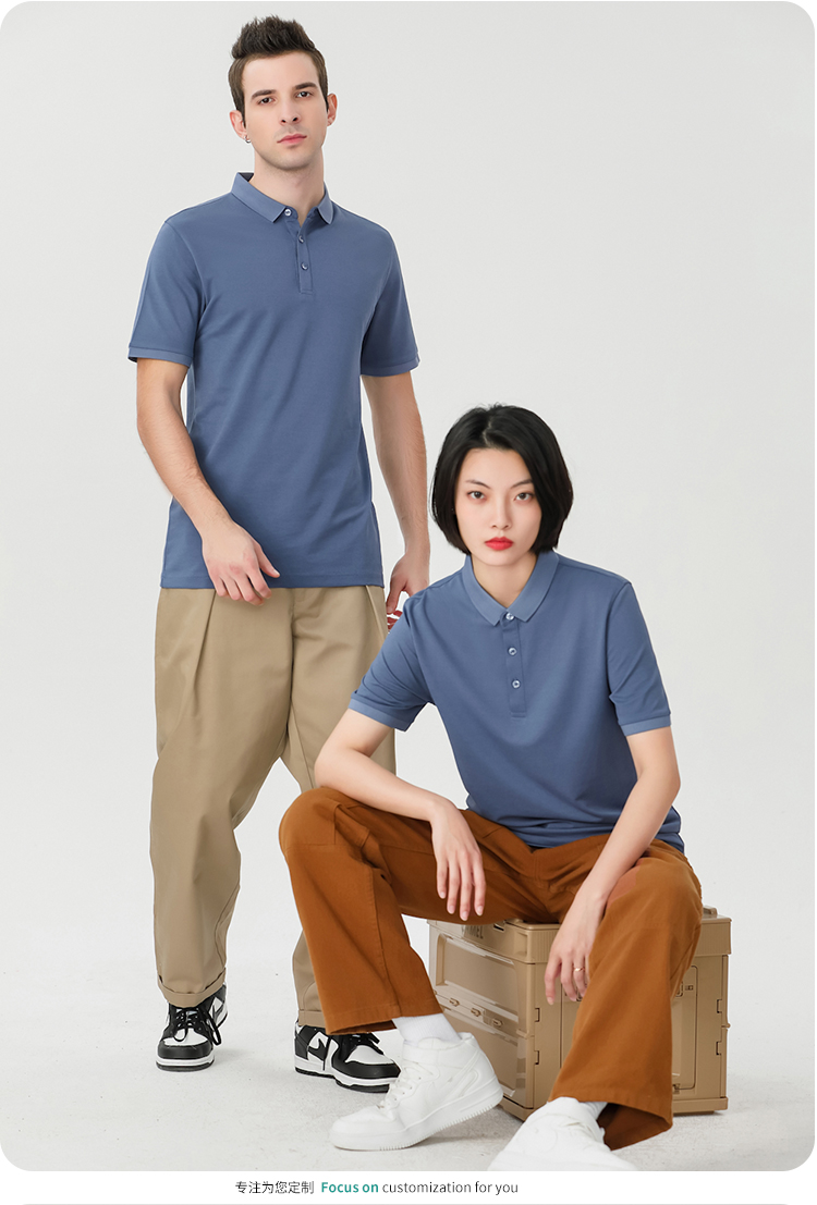 Combed cotton lapel short-sleeved POLO shirt universal GJ28-99801