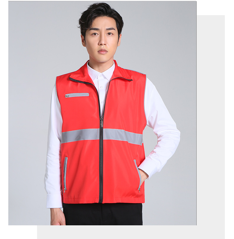 Double layer single waist reflective vest universal style E01-MJ052218