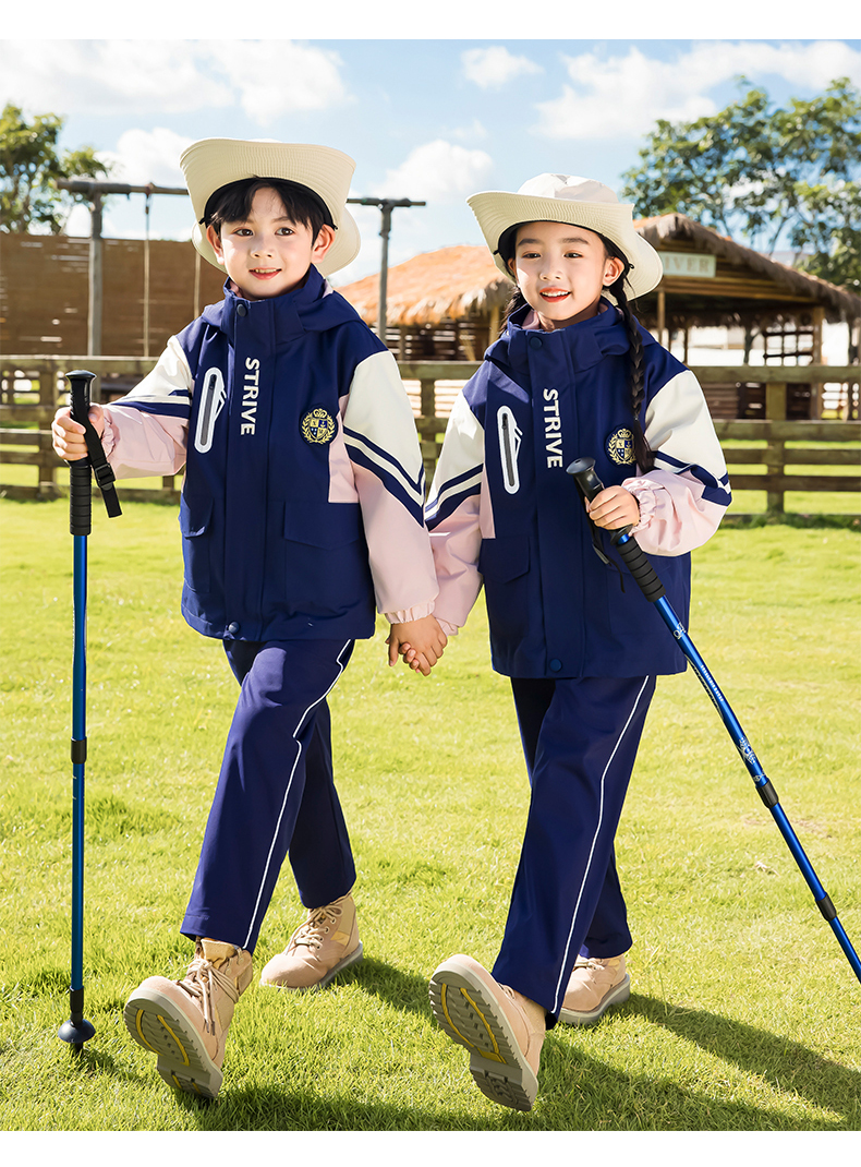 Campus style primary and secondary school students jacket three-in-one children style 215-9138 three-piece set (with label)