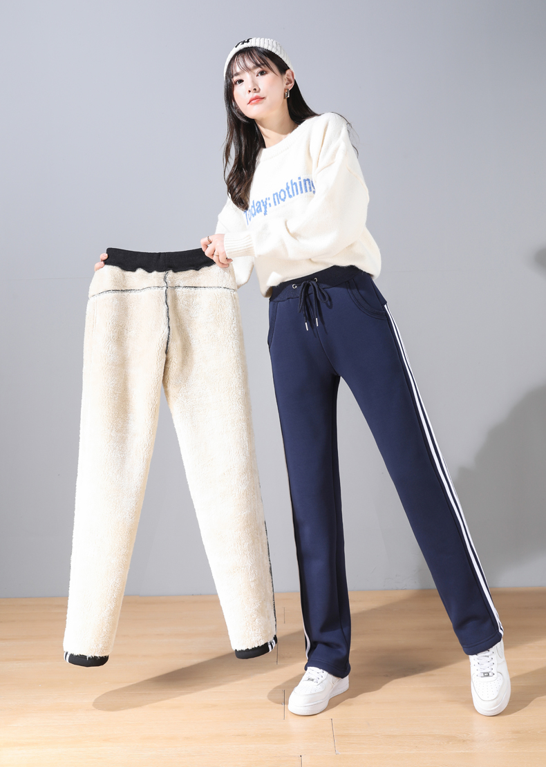 Outerwear autumn and winter straight casual drawstring sports pants for women G32-801014