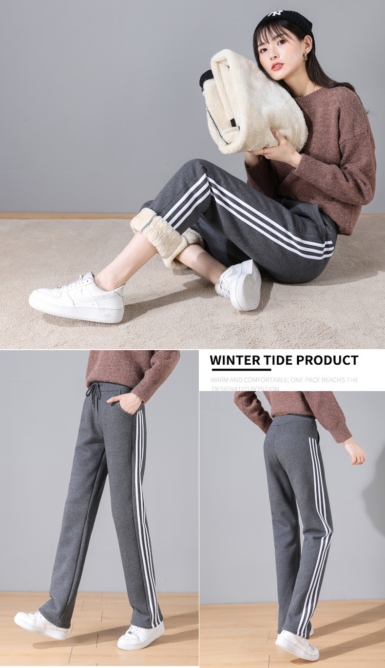 Outerwear autumn and winter straight casual drawstring sports pants for women G32-801014