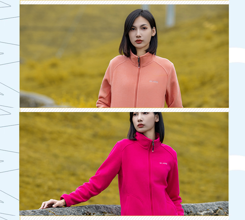 Casual stand collar fleece jacket KG2-3358 for women