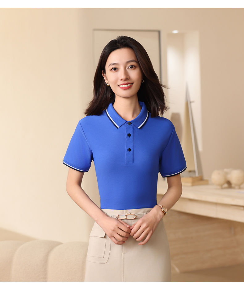 170g Zhengyang series ice silk pique lapel short-sleeved Polo shirt W07-2598