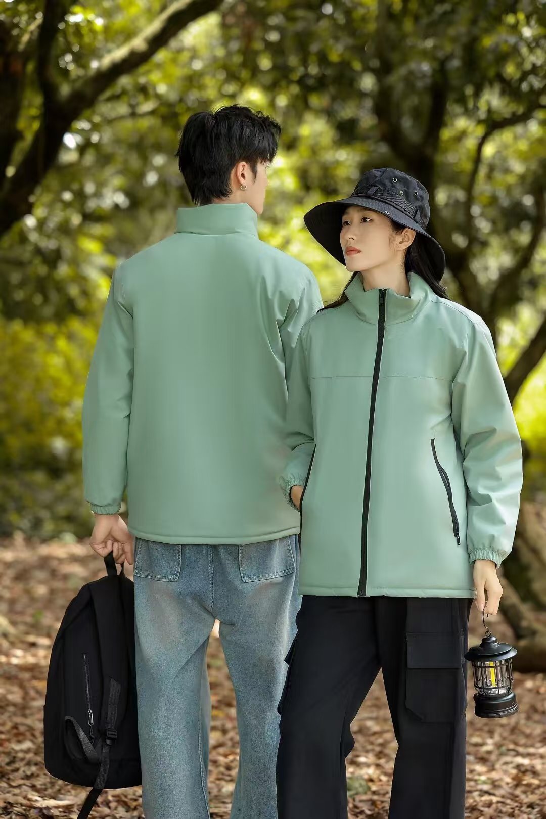 Solid color stand collar single layer jacket L01-D23