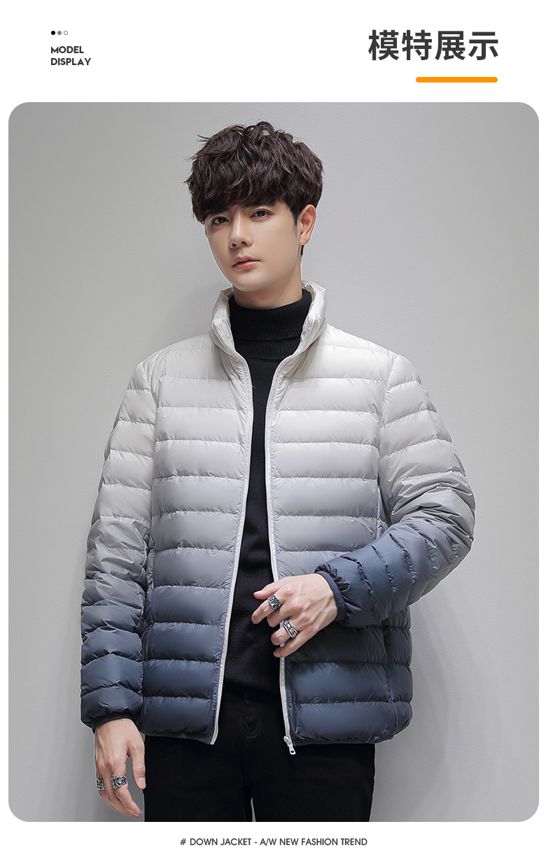 Personalized gradient stand collar down jacket KN2-82206