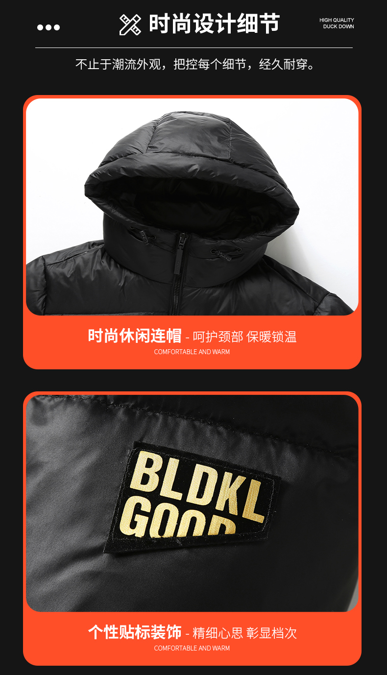 New l hooded warm down jacket KN2-YR681