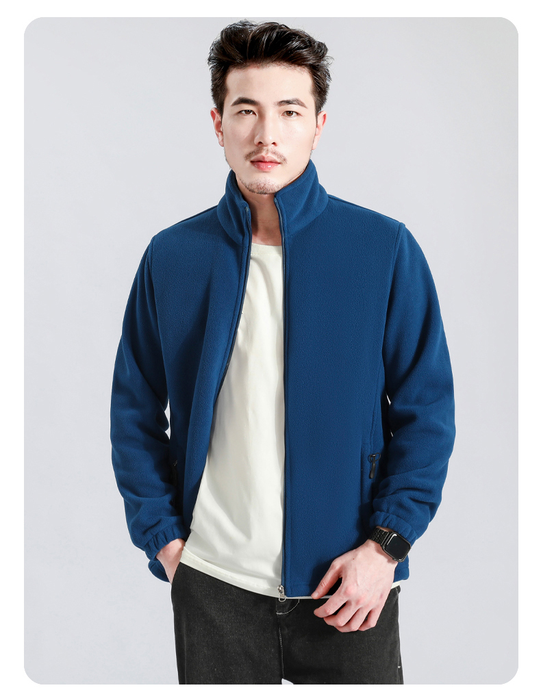 Solid color polar fleece warm fleece jacket for men KN1-901