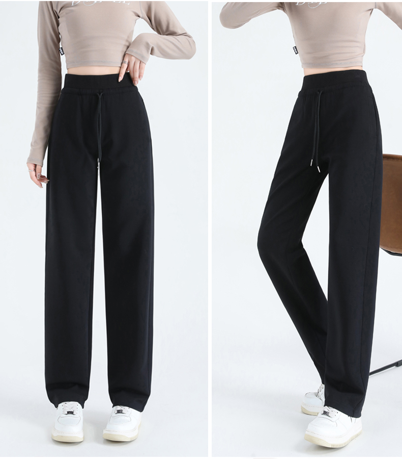 High waist high-grade drape straight pants G32-3019